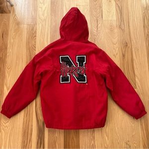 VINTAGE 80S NEBRASKA CORNHUSKERS STARTER PUFFER  JACKET SIZE M